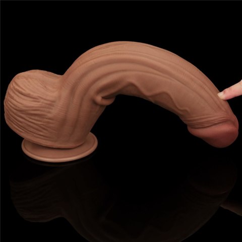 Realistyczne Dildo 31 cm - 12'' King Sized Sliding Skin Dual Layer Dong Brown Lovetoy