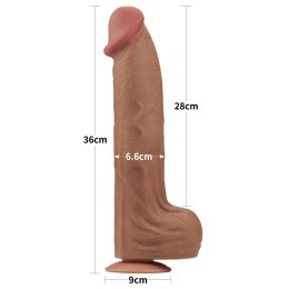 Realistyczne Dildo 36 cm - 14'' King Sized Sliding Skin Dual Layer Dong Brown Lovetoy