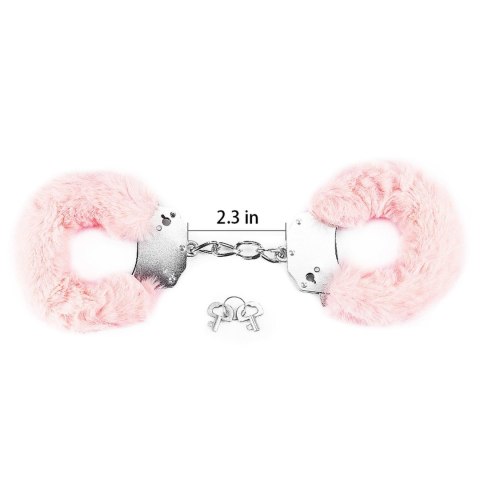 Kajdanki z futerkiem - Fetish Pleasure Fluffy Handcuffs Pink Lovetoy