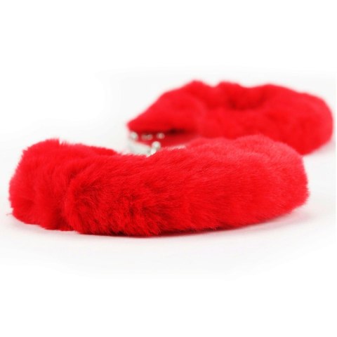 Kajdanki z futerkiem - Fetish Pleasure Fluffy Handcuffs Red Lovetoy