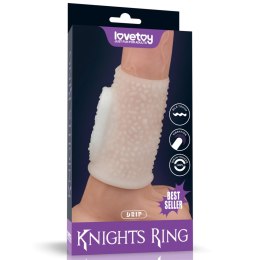 Wibrujący rękaw na penisa - Vibrating Drip Knights Ring (White) Lovetoy