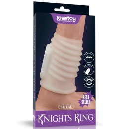 Wibrujący rekaw na penisa - Vibrating Spiral Knights Ring (White) Lovetoy