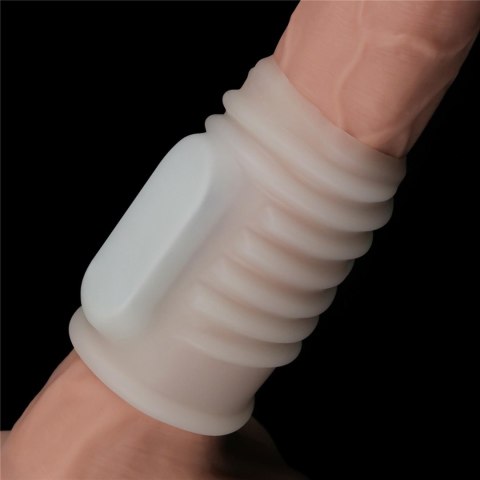 Wibrujący rekaw na penisa - Vibrating Spiral Knights Ring (White) Lovetoy