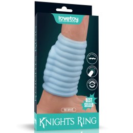 Wibrujący rękaw na penisa - Vibrating Wave Knights Ring (Blue) Lovetoy