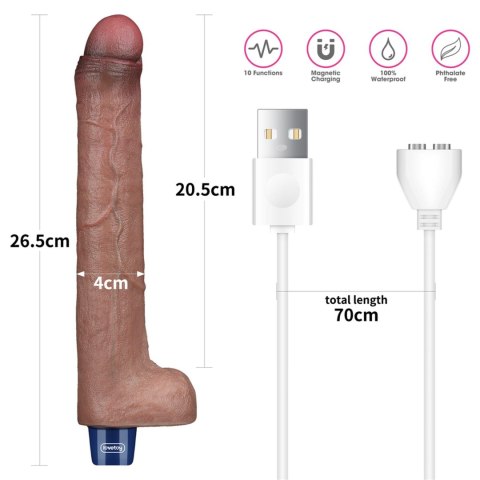 Realistyczny wibrator 26,5 cm - 10.5" REAL SOFTEE Rechargeable Silicone Vibrating Dildo Lovetoy