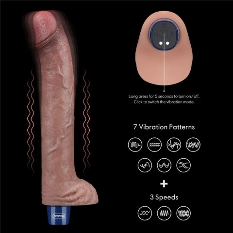 Realistyczny wibrator 27cm - 11" REAL SOFTEE Rechargeable Silicone Vibrating Dildo Lovetoy