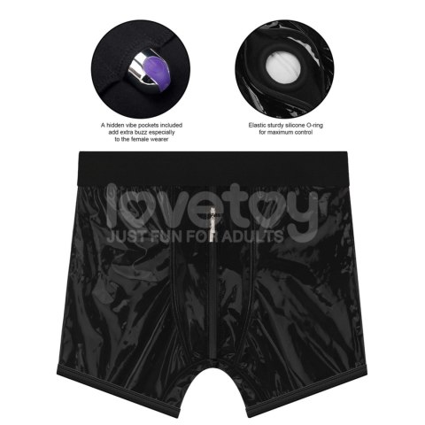 Bokserki Strap-on XS/S - Chic Strap-On shorts (28 - 31 inch waist) Black Lovetoy