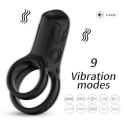 Wibrujący pierścień erekcyjny - Mechao Black, 9 vibration functions B - Series Joy