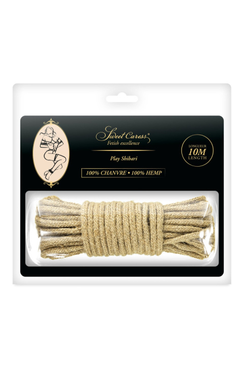 Miękka lina z konopi - SM BONDAGE HEMP ROPE 10M (Size: M)