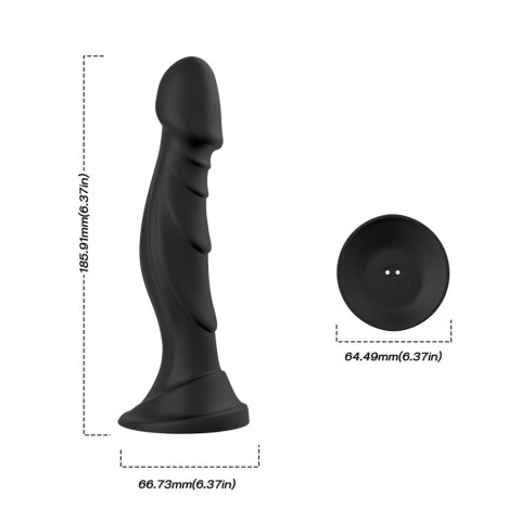 Wibrujące dildo 18,5 cm - Optimus Black, 9 vibration functions B - Series Joy