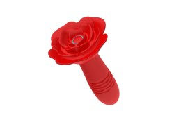 Wibrujący korek analny - Rose thrusting anal plug B - series Cute
