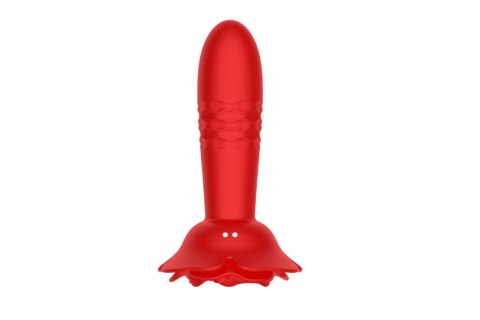 Wibrujący korek analny - Rose thrusting anal plug B - series Cute