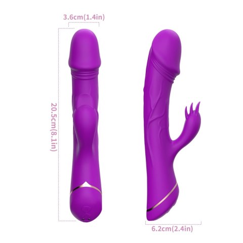 Fantastyczny Wibrator - Rubberco Purple, 2* 9 vibration functions B - Series Joy