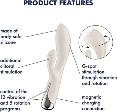 Wibrator obrotowy - Satisfyer Spinning Rabbit 1 Beige Satisfyer