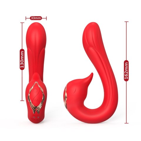 Wibrator 2w1 - Swan Red, 9 vibration functions B - Series Joy