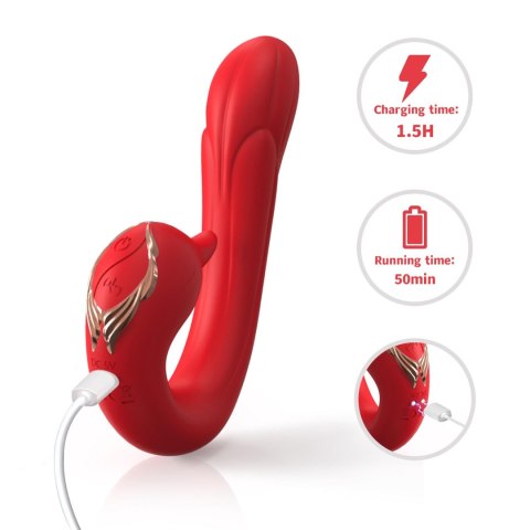 Wibrator 2w1 - Swan Red, 9 vibration functions B - Series Joy