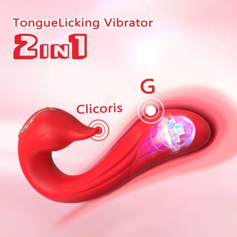 Wibrator 2w1 - Swan Red, 9 vibration functions B - Series Joy