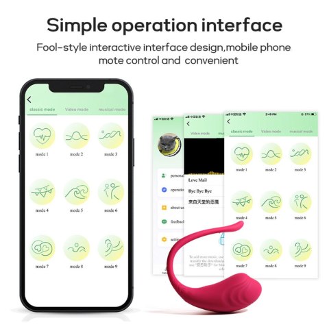 Wibrujące Jajko sterowane telefonem - App love egg B - series Cute