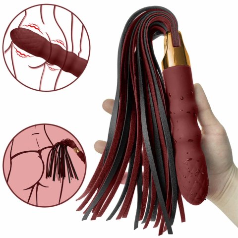 2w1 Wibrator Analny i Pejcz - Virbating flogger B - series Cute