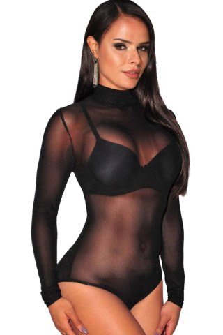 Czarne Body - BODY R80303-1 BLACK TU (Size: TU) Paris Hollywood