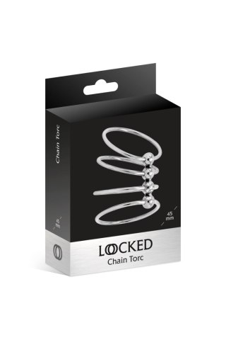 Metalowy pierścień erekcyjny - LOCKED CHAIN TORC 45 MM (Size: T2) Locked