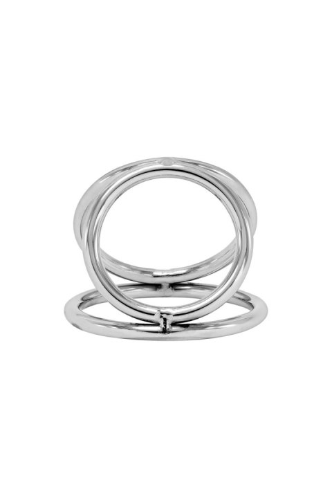 Metalowy pierścień erekcyjny - LOCKED TRIPLE RING 45/32/37 MM (Size: T1) Locked