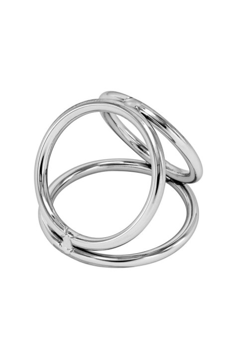 Metalowy pierścień erekcyjny - LOCKED TRIPLE RING 50/37/45 MM (Size: T2) Locked