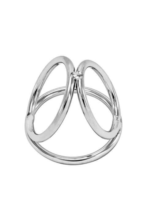 Metalowy pierścień erekcyjny - LOCKED TRIPLE RING 50/37/45 MM (Size: T2) Locked