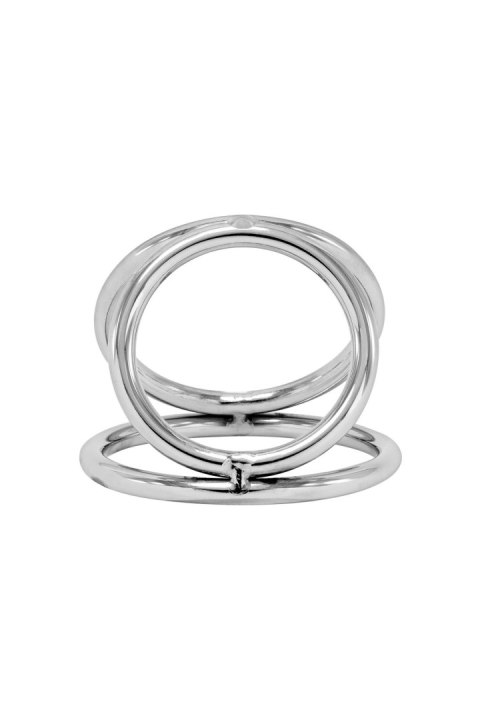 Metalowy pierścień erekcyjny - LOCKED TRIPLE RING 50/37/45 MM (Size: T2) Locked