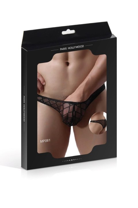 Slipy z siateczki - MEN'S BRIEFS MP061 BLACK (Size: M) Paris Hollywood