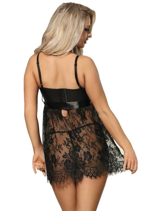 Koszulka i stringi - NIGHTIE+STG+BELT BLACK TU (Size: TU) Paris Hollywood