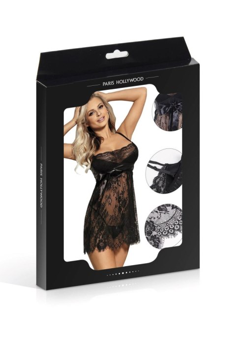 Koszulka i stringi - NIGHTIE+STG+BELT BLACK TU (Size: TU) Paris Hollywood