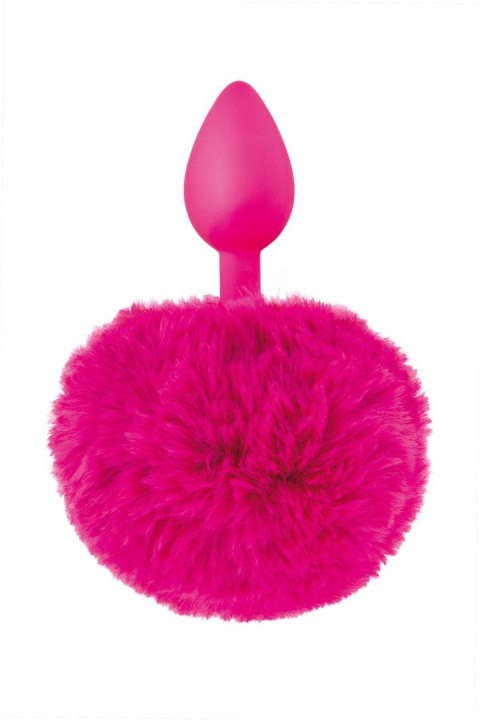 Korek Analny z króliczym ogonkiem - POMPOM FUCHSIA ANAL PLUG Sweet Caress