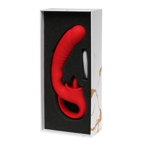 Wibrator punktu G i Łechtaczki - Rouge Velvet - Mini G-Spot + Licking Vibrator Rouge Velvet