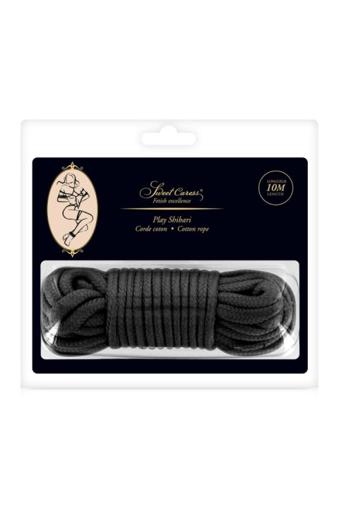 Lina do krępowania BDSM - SM BONDAGE ROPE BLACK 10M (Size: T2) Sweet Caress