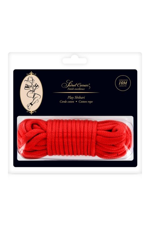 Lina do krepowania BDSM - SM BONDAGE ROPE RED 10M (Size: T2) Sweet Caress