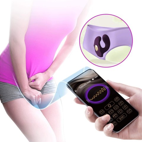 Wibrator majtkowy - Billy Purple, 12 vibration functions Mobile APP remote control Pretty Love