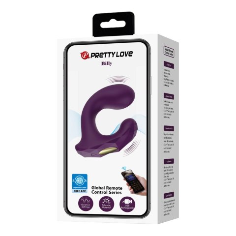 Wibrator majtkowy - Billy Purple, 12 vibration functions Mobile APP remote control Pretty Love