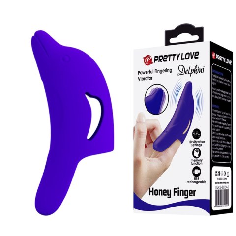 Wibrujaca nakładka na palec - Delphini, Honey Finger 10 vibration functions Pretty Love