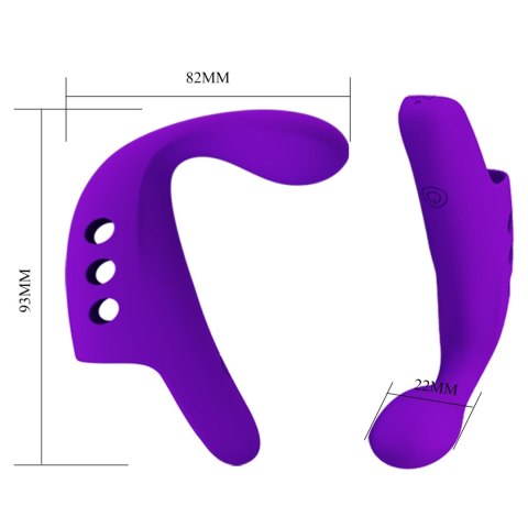 Wibrujaca nakładka na palec - FINGERING VIBRATOR GORGON Purple, 10 vibration functions Pretty Love