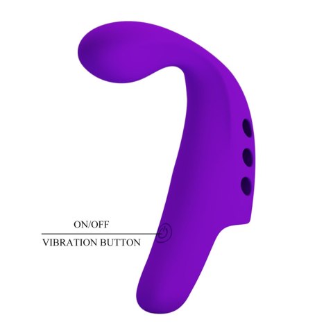 Wibrujaca nakładka na palec - FINGERING VIBRATOR GORGON Purple, 10 vibration functions Pretty Love