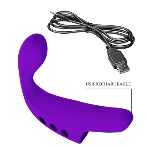 Wibrujaca nakładka na palec - FINGERING VIBRATOR GORGON Purple, 10 vibration functions Pretty Love