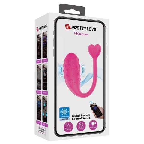 Wibrujące Jajko sterowane aplikacją - Fisherman Pink, 12 vibration functions Mobile APP remote control Pretty Love