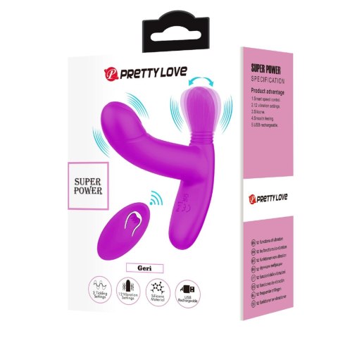 Wibrator punktu G i łechtaczki - Geri Purple, 12 vibration functions 3 licking settings Wireless remote control Pretty Love