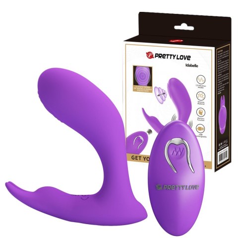 Wibrator majtkowy z pilotem - Idabelle Purple, 12 vibration functions 12 pulse wave settings Wireless remote control Pretty Love