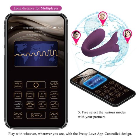 Wibrujace Jajko sterowane aplikacją - Jayleen, 12 vibration functions Mobile APP Long-distance Control Pretty Love