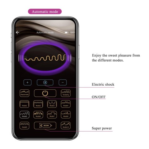 Korek Analny z elektrostymulacją - Jefferson, 12 vibration functions 3 electric shock functions Mobile APP Long-distance Control