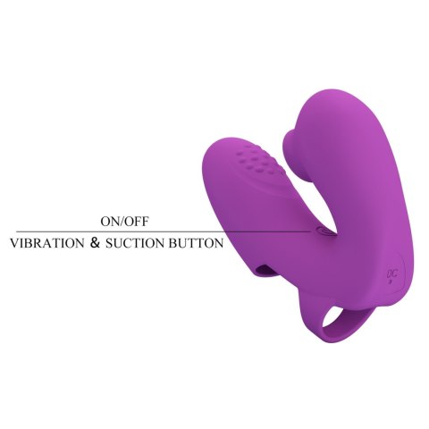 Wibrująca nakładka na palec - Super Finger ATHENA Purple, 7 vibration functions 7 tapping functions Memory function Pretty Love