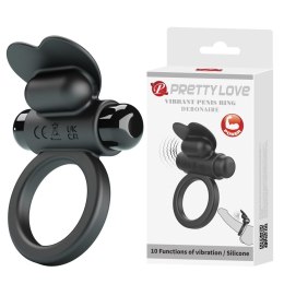PRETTY LOVE - VIBRANT PENIS RING DEBONAIRE Black, 10 vibration functions Pretty Love