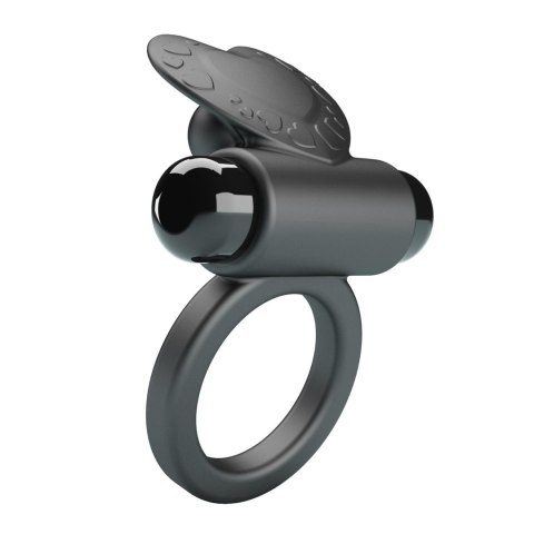 Wibrujący pierscień erekcyjny - VIBRANT PENIS RING DEBONAIRE Black, 10 vibration functions Pretty Love